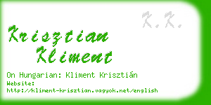 krisztian kliment business card