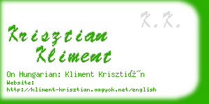 krisztian kliment business card